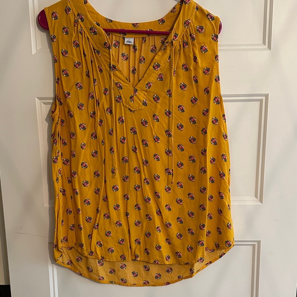 Old Navy Mustard Floral Blouse